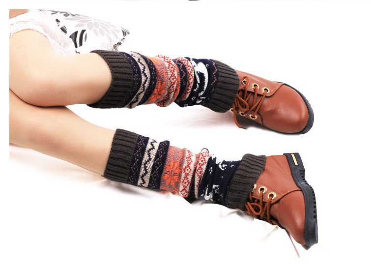 Christmas Knit Leg Warmers Knee Warm Boots Long Crochet Cover Thigh Legwarmers